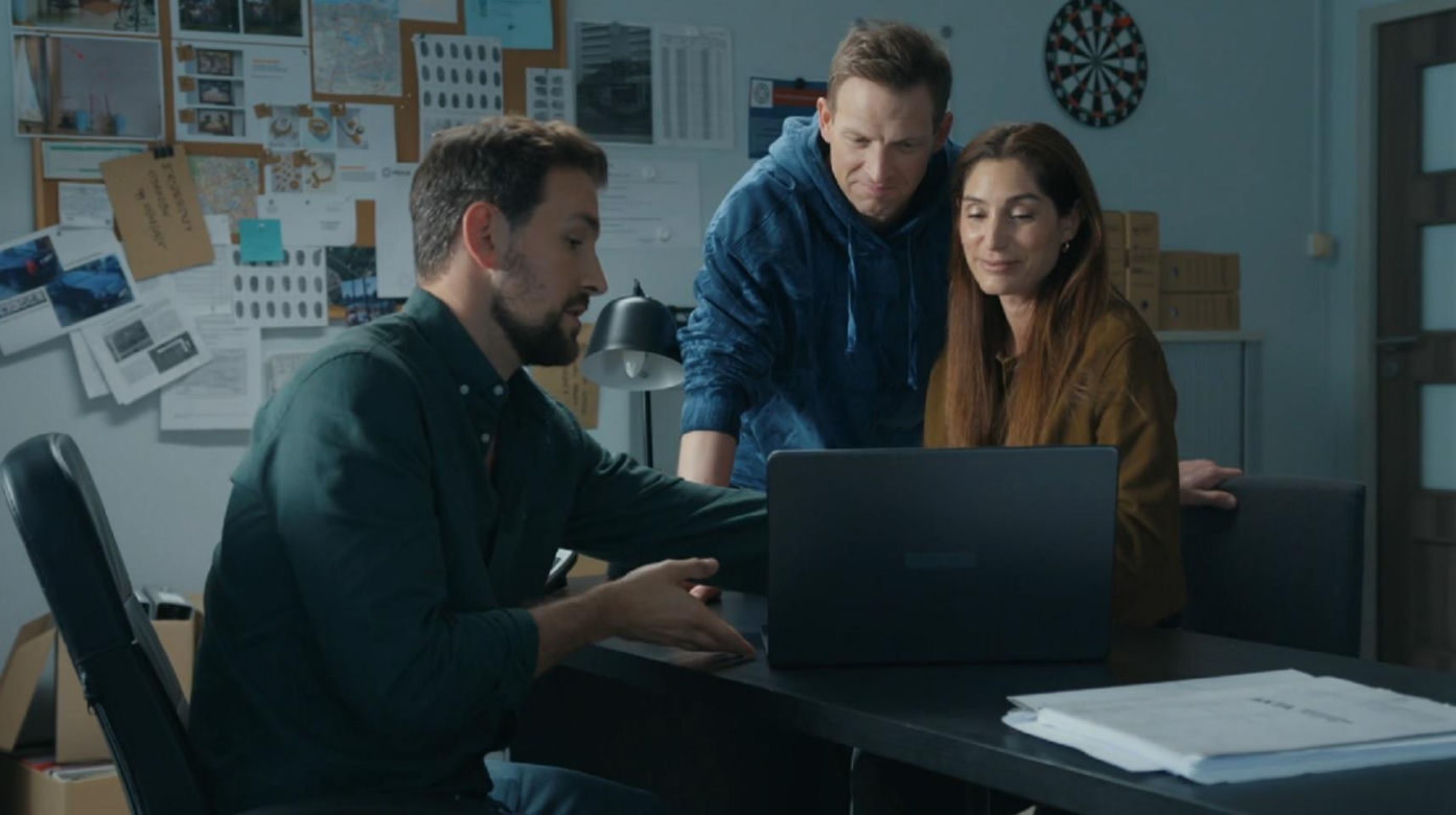 Barwy szczęścia odc. 3289. Łukasz (Michał Rolnicki), Celina (Orina Krajewska), Marcin Kodur (Oskar Stoczyński)