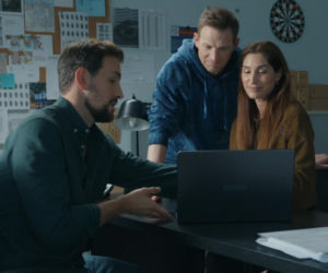 Barwy szczęścia odc. 3289. Łukasz (Michał Rolnicki), Celina (Orina Krajewska), Marcin Kodur (Oskar Stoczyński)