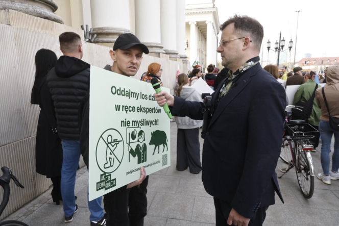 Warszawa. Protest w obronie dzików