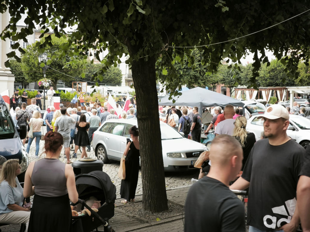 Manifestacja pod hasłem "Sto nielegalnej imigracji" w Lesznie