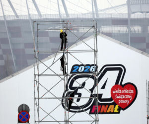 Budowa sceny i zaplecza finału WOŚP 2026 w Warszawie