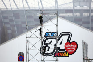 Budowa sceny i zaplecza finału WOŚP 2026 w Warszawie