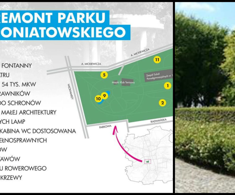 W Parku Poniatowskiego powstanie m.in. nowa fontanna