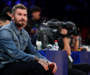 David Beckham na meczu koszykówki w Chinach