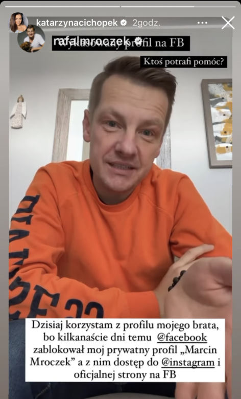 Marcin Mroczek prosi o pomoc w odzyskaniu konta na social mediach