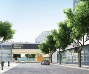 Nowa inwestycja Gdynia Waterfront – wizualizacja wjazdu do kompleksu