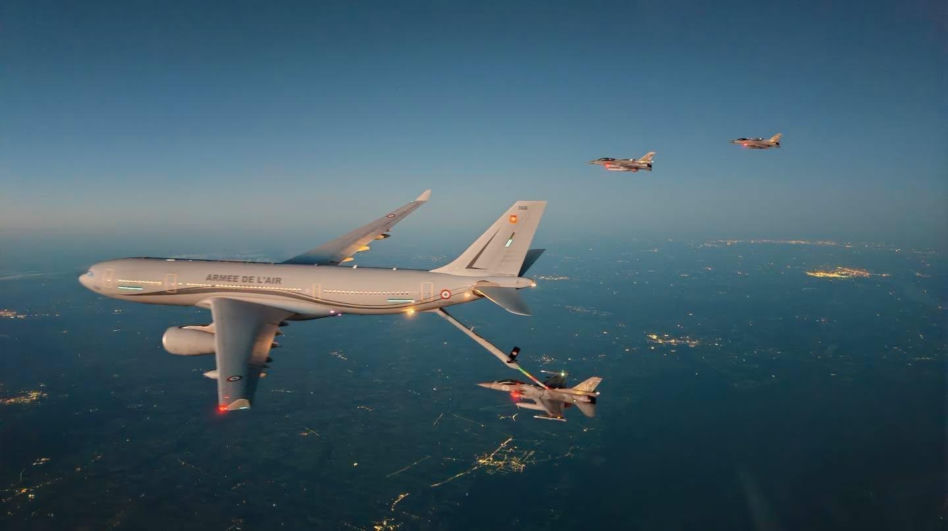 Polski F-16 i francuski Airbus A330 MRTT. Jak wyglądało tankowanie w powietrzu po defiladzie?