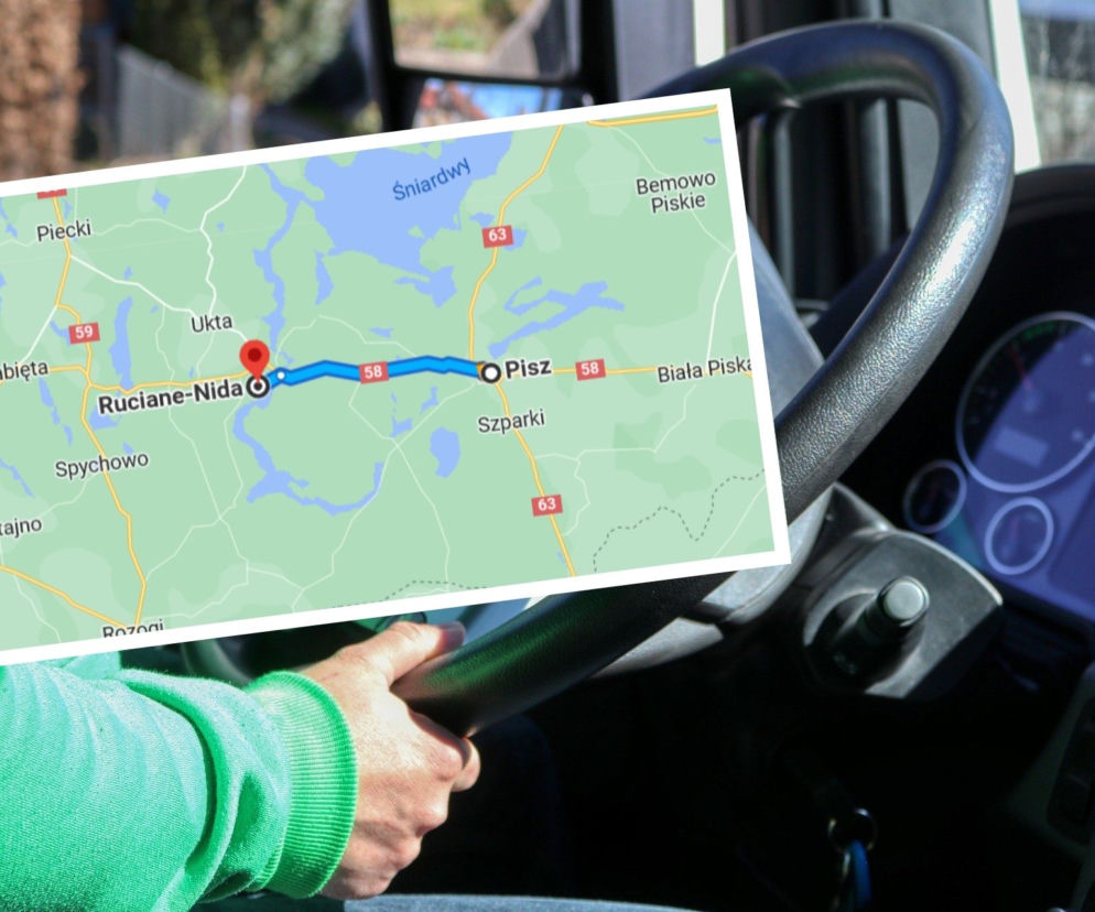 Pisz. Nastolatek utknął między kabiną a naczepą tira. Przejechał tak 20 km! 