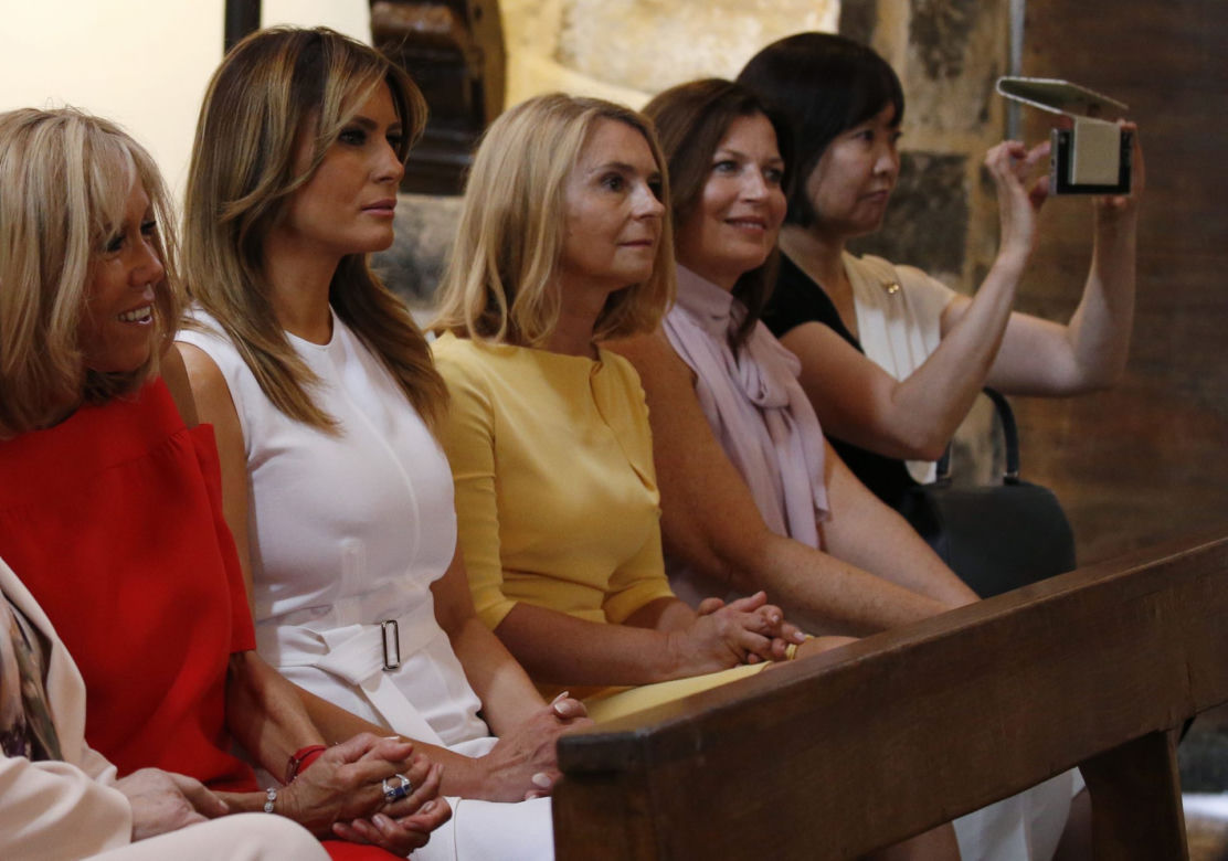 Małgorzata Tusk z Melanią Trump i Brigitte Macron