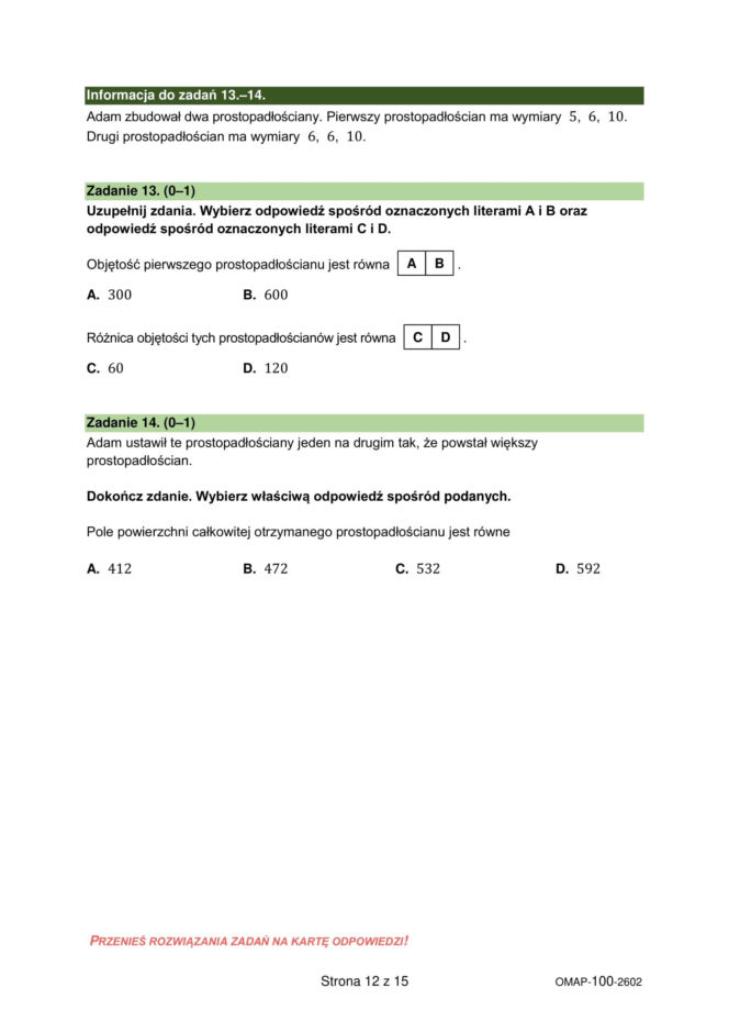 Próbny egzamin ósmoklasisty 2026 - matematyka. Arkusz CKE