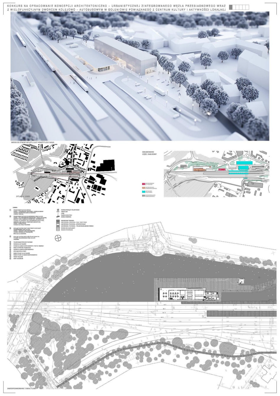 Projekt dworca kolejowo-autobusowego w Goleniowie powiązanego z centrum kultury i aktywności lokalnej