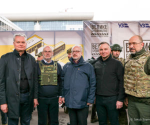 Andrzej Duda w KIjowie. Delegacja prezydentów Polski, Estonii, Łotwy i Litwy