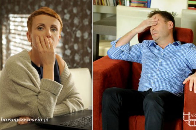 Barwy szczęścia. Marta Walawska (Katarzyna Zielińska), Artur Chowański (Jacek Rozenek)