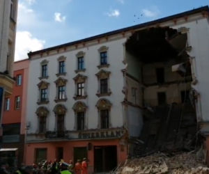 Rybnik. Zawaliła się ściana kamienicy Świerklaniec