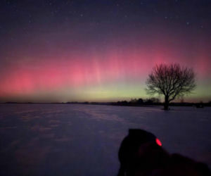 Zorza polarna nad województwem świętokrzyskim
