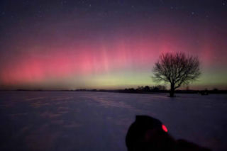 Zorza polarna nad województwem świętokrzyskim