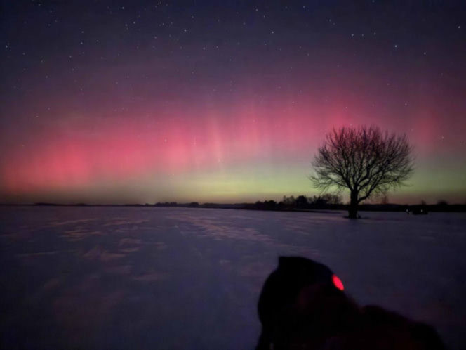 Zorza polarna nad województwem świętokrzyskim