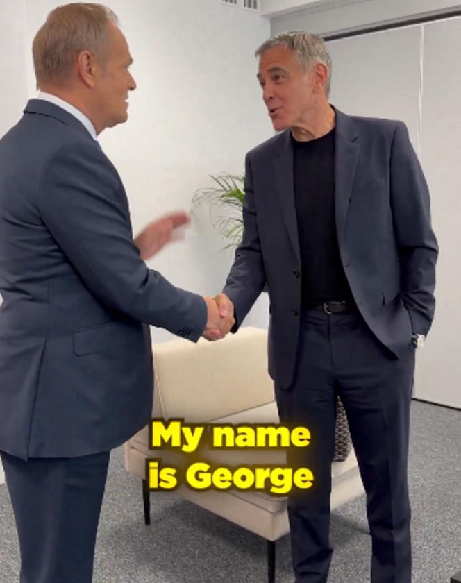 Premier Donald Tusk i George Clooney