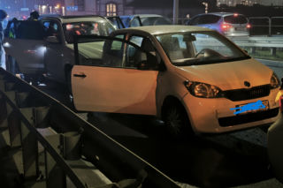 Stłuczka na wiadukcie