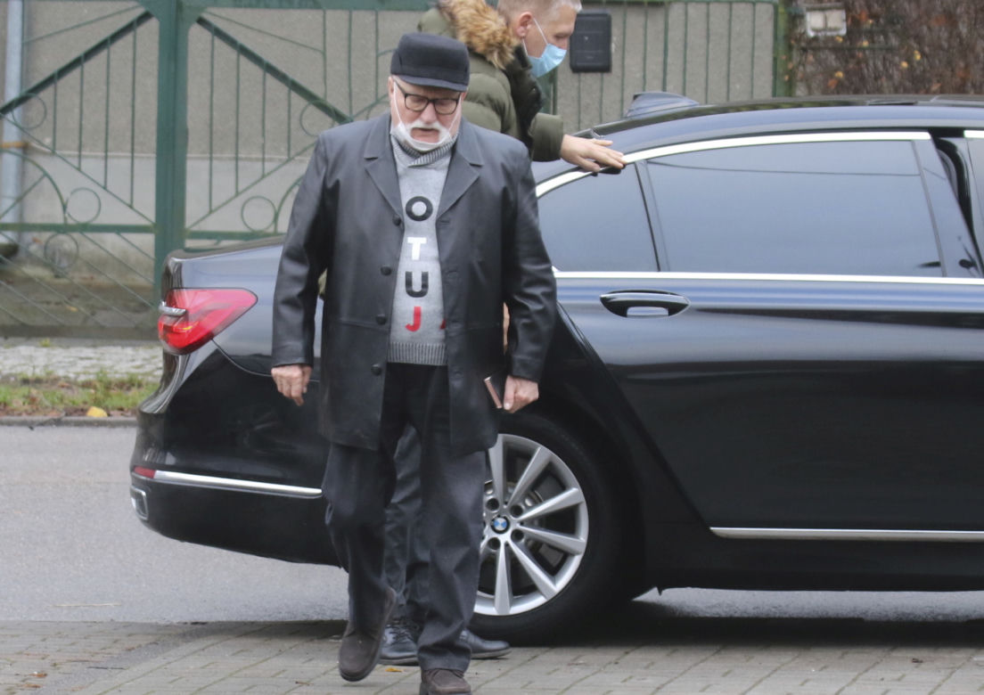 Lech Wałęsa na niedzielnej mszy
