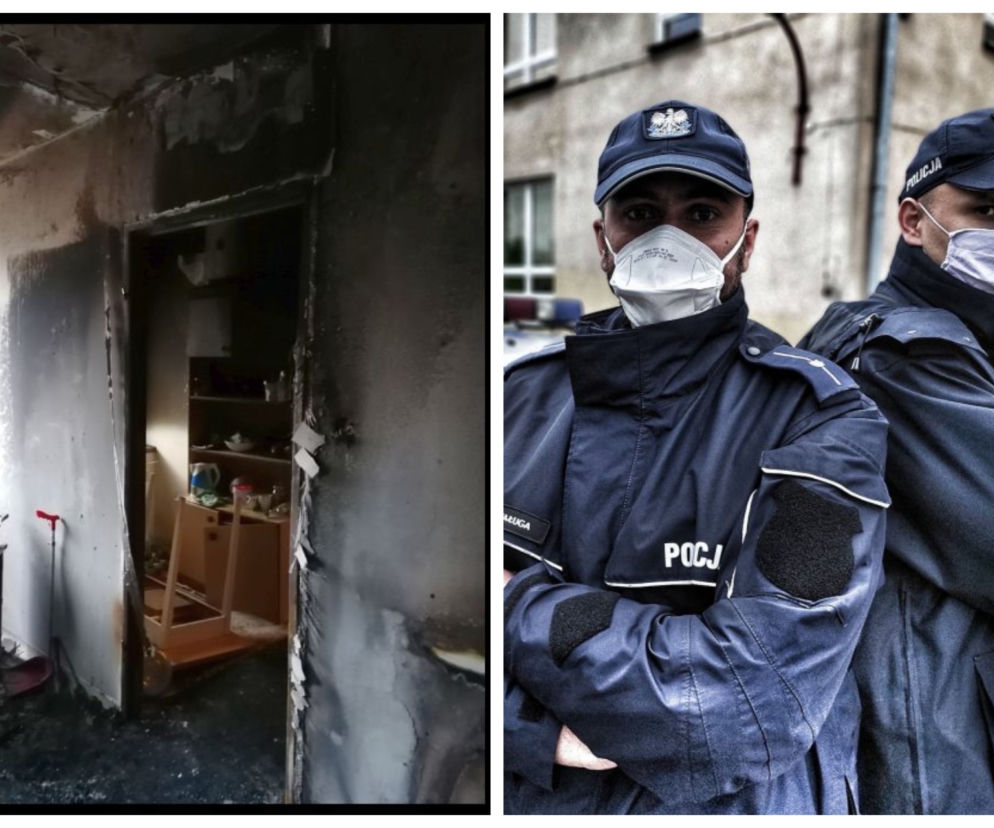 Szczuczyn. Policjanci uratowali mężczyznę z pożaru [ZDJĘCIA]