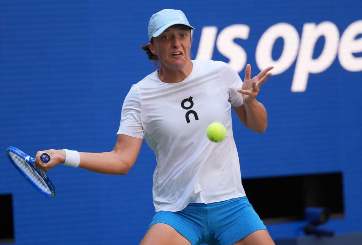Iga Świątek, trening przed ćwierćfnałem US Open