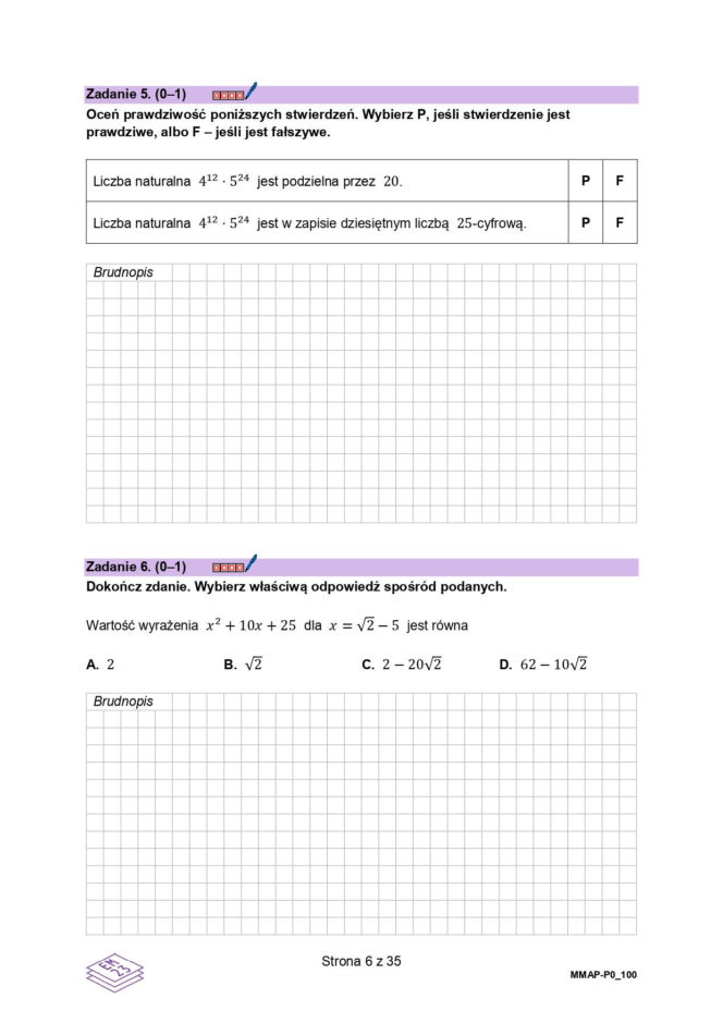 arkusz maturalny CKE - matematyka podstawowa