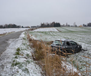 Dachowanie we Wrocance: Trzy osoby, w tym dwoje dzieci, trafiło do szpitala