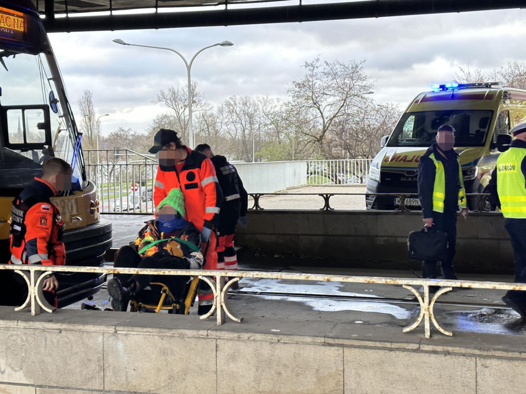 Zderzenie tramwajów na Moście Gdańskim w Warszawie