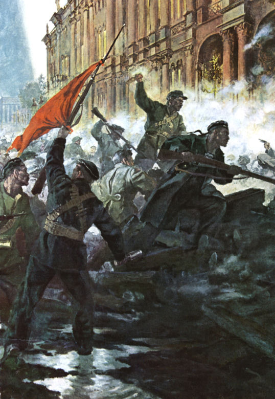 Szturm kronsztadzkich marynarzy na Pałac Zimowy w 1917. Obraz socrealistyczny z lat 40. XX w. 