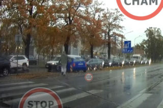 Ominął auto i prawie rozjechał pieszego. Szok na pasach we Wrocławiu! [WIDEO]