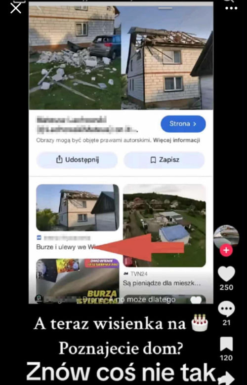 Dom we wsi Wyryki zniszczony przez burzę, a nie drona? Bzdura!