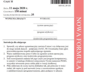 Matura 2020: Informatyka. Poziom ROZSZERZONY. ARKUSZ CKE