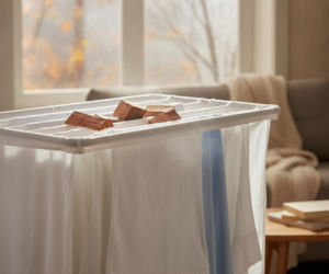 Kładę to na suszarce przed rozwieszeniem prania. Wilgoć znika, a ubrania pachną świeżością, nawet gdy suszę je w domu