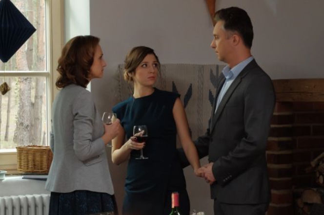 Pierwsza miłość. Artur (Łukasz Płoszajski), Kinga (Aleksandra Zienkiewicz), Tola (Anna Gzyra)