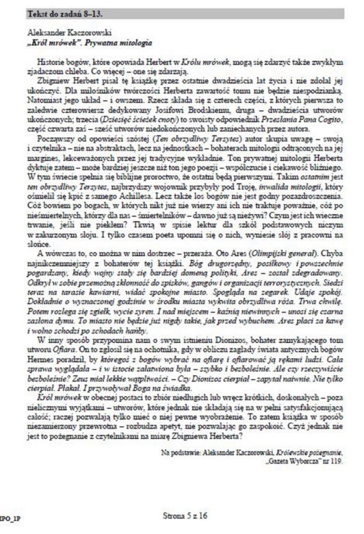 Próbna matura 2020 polski