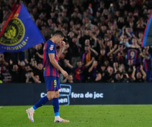 Robert Lewandowski po pożegnalnym meczu na stadionie Barcelony