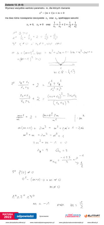 Matura 2022: matematyka. Arkusze odpowiedzi, pytania CKE. Poziom rozszerzony