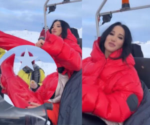 Justyna Steczkowska w obłędnie wysokich szpilkach w górach. To jest przedłużenie mojej nogi