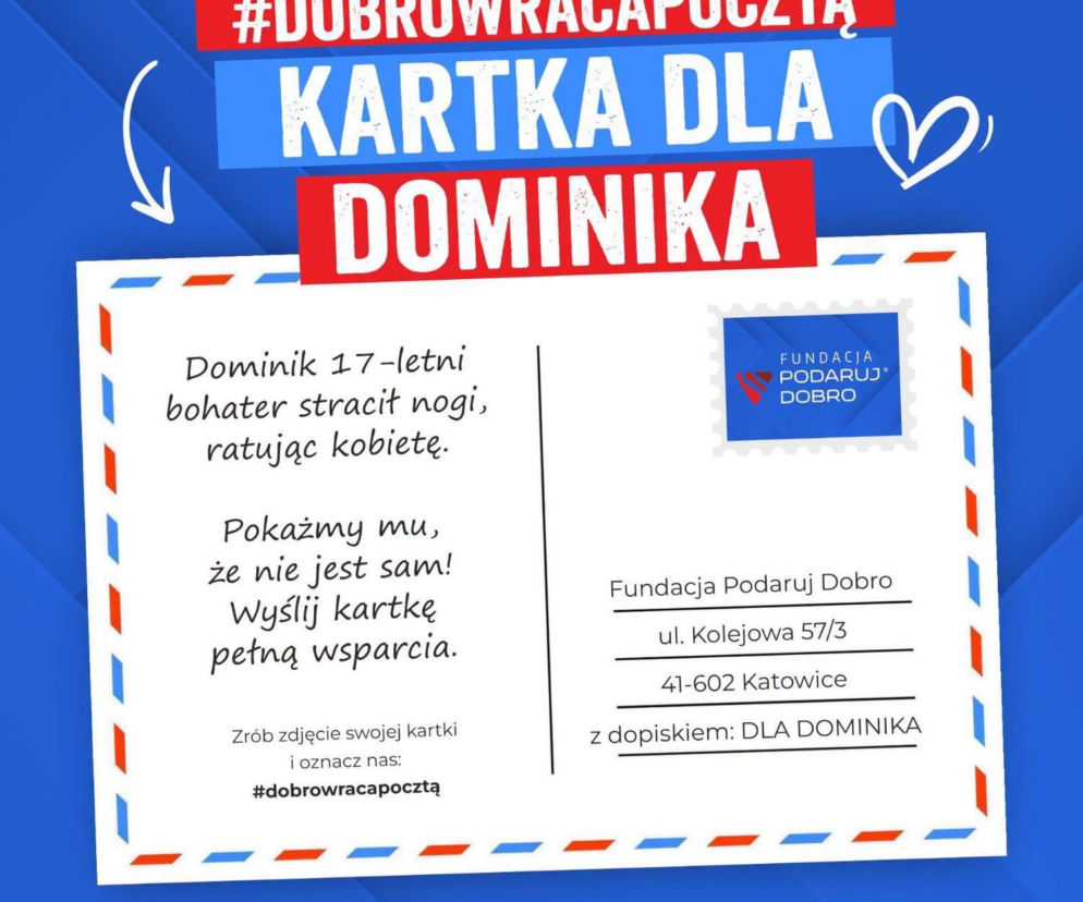 Napisz kartkę dla Dominika Hołuja poszkodowanego w wypadku w Woli Bierwieckiej!