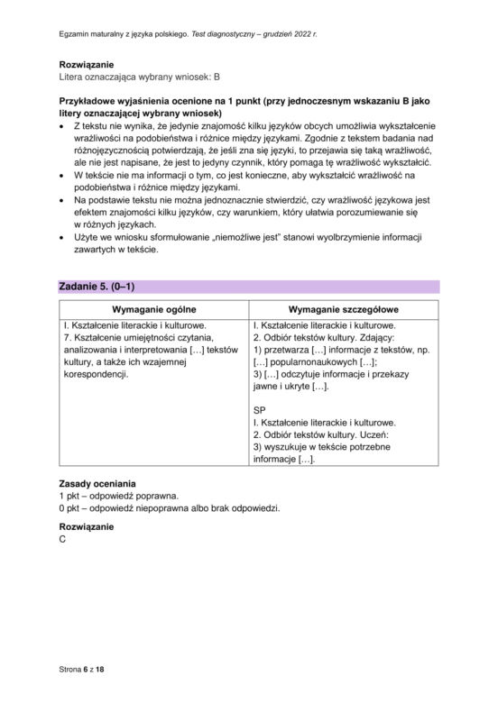Matura próbna polski odpowiedzi CKE