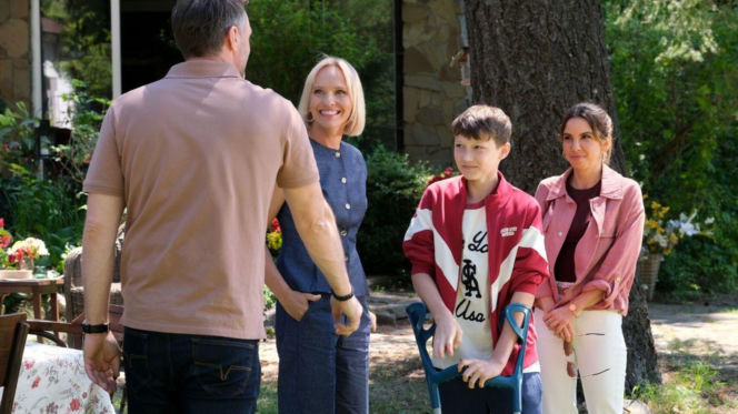 M jak miłość odc. 1899. Dorota (Iwona Rejzner), Bartek (Arkadiusz Smoleński), Franek (Jarosław Śmigielski), Aneta (Ilona Janyst)