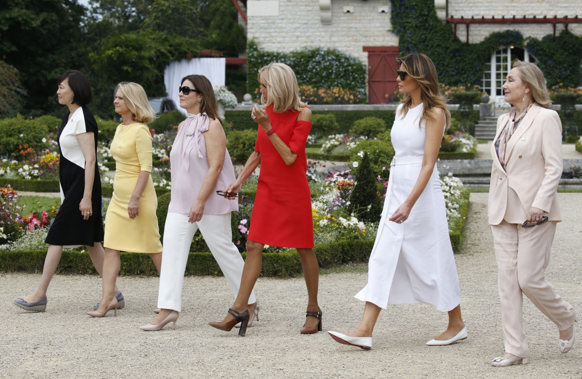 Małgorzata Tusk z Melanią Trump i Brigitte Macron