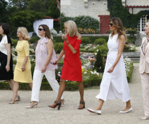 Małgorzata Tusk z Melanią Trump i Brigitte Macron