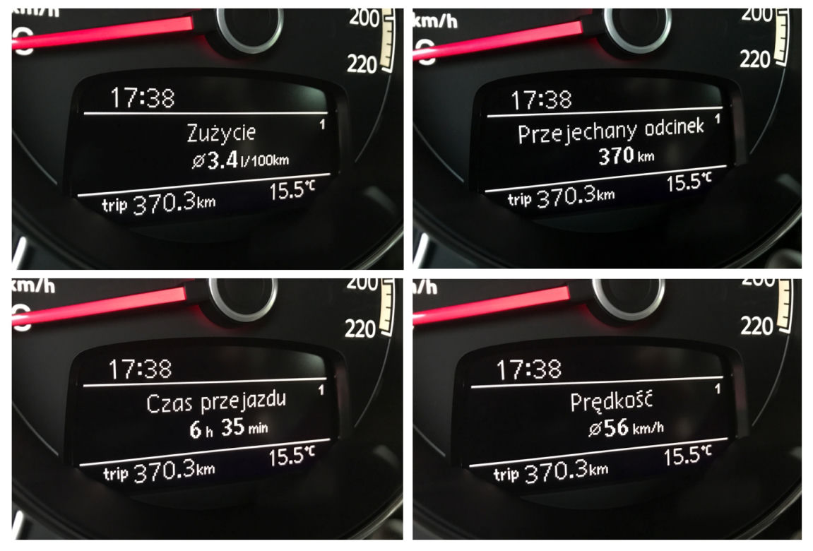 Test ekonomiczności - komputer pokładowy Volkswagen up! 1.0 TSI 90 KM