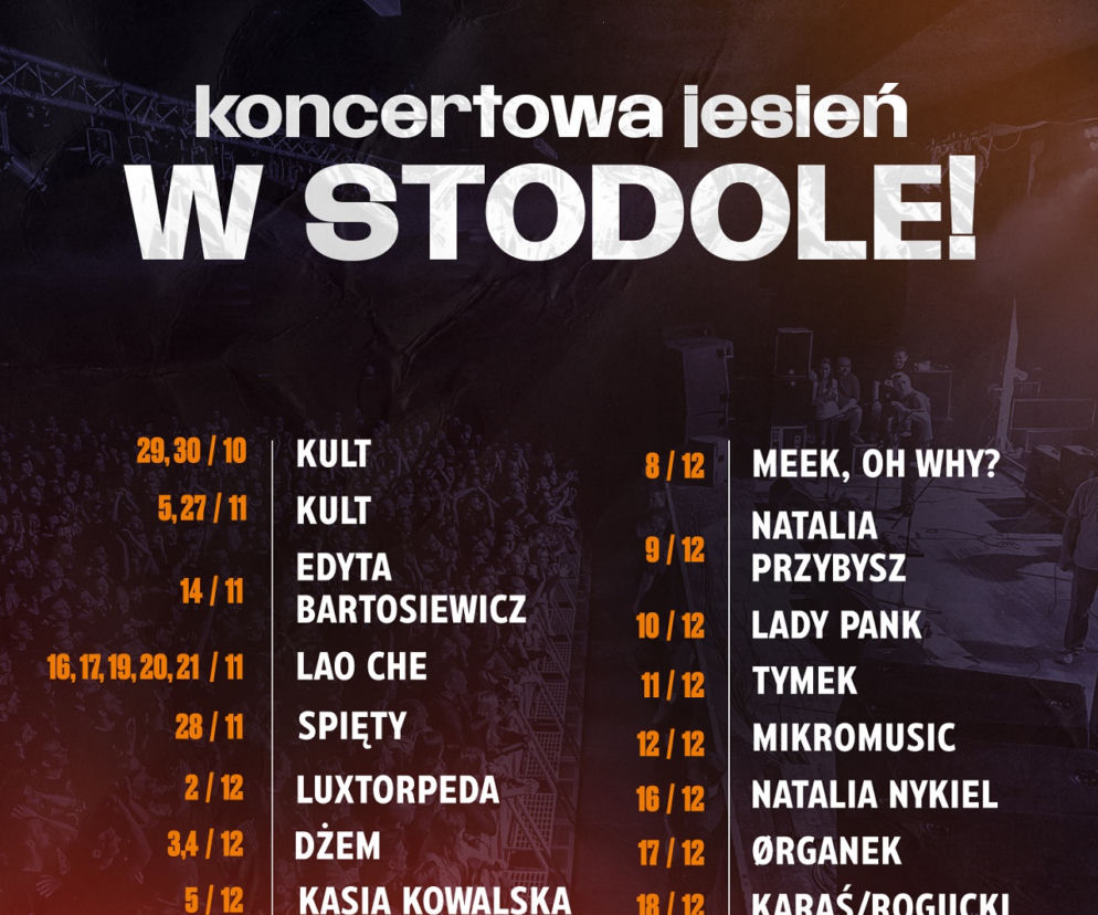 Koncertowa jesień w Klubie Stodoła. Sprawdź, kto zagra w Warszawie jeszcze w tym roku! 