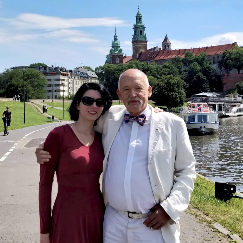 Janusz Korwin-Mikke z żoną Dominiką 
