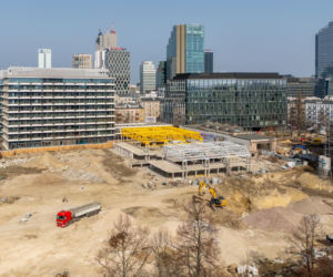 Budowa wieżowca AFI Tower w kompleksie Towarowa22