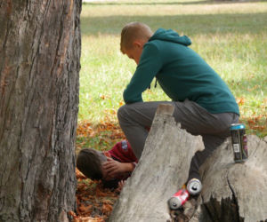 Pierwsza miłość. Tomek (Oskar Wojciechowski), Maciek (Joachim Olko)