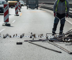  Drogowcy pracują na Trasie Siekierkowskiej